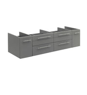 Fresca Lucera 60`` Wall Hung Double Vessel Sink Modern Bathroom Cabinet