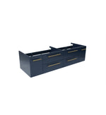 Fresca Lucera 60" Royal Blue Wall Hung Double Undermount Sink Modern Bathroom Cabinet