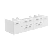 Fresca Lucera 60`` Wall Hung Single Undermount Sink Modern Bathroom Cabinet
