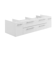 Fresca Lucera 60`` Wall Hung Double Vessel Sink Modern Bathroom Cabinet