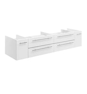Fresca Lucera 72`` Wall Hung Double Vessel Sink Modern Bathroom Cabinet