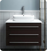 Fresca FCB6183ES-VSL-I Modella 32" Espresso Wall Hung Modern Bathroom Cabinet with Top & Vessel Sink