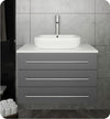 Fresca FCB6183GR-VSL-I Modella 32" Gray Wall Hung Modern Bathroom Cabinet with Top & Vessel Sink