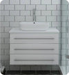 Fresca FCB6183WH-VSL-I Lucera 32" White Wall Hung Modern Bathroom Cabinet with Top & Vessel Sink