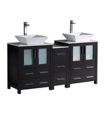 Fresca Torino Modern Double Sink Bathroom Cabinets w/ Tops & Vessel Sinks