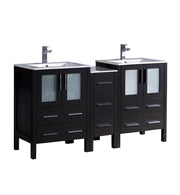 Fresca Torino Modern Double Sink Bathroom Cabinets w/ Integrated Sinks
