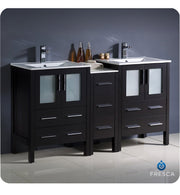 Fresca Torino Modern Double Sink Bathroom Cabinets w/ Integrated Sinks
