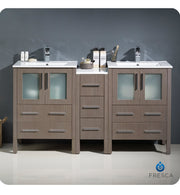 Fresca Torino Modern Double Sink Bathroom Cabinets w/ Integrated Sinks