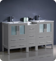 Fresca Torino Modern Double Sink Bathroom Cabinets w/ Integrated Sinks