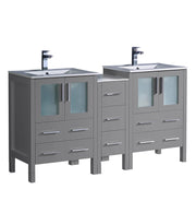 Fresca Torino Modern Double Sink Bathroom Cabinets w/ Integrated Sinks