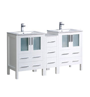 Fresca Torino Modern Double Sink Bathroom Cabinets w/ Integrated Sinks