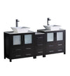 Fresca Torino Modern Double Sink Bathroom Cabinets w/ Tops & Vessel Sinks