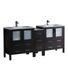 Fresca Torino Modern Double Sink Bathroom Cabinets w/ Integrated Sinks