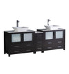 Fresca Torino Modern Double Sink Bathroom Cabinets w/ Tops & Vessel Sinks