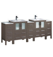 Fresca Torino Modern Double Sink Bathroom Cabinets w/ Integrated Sinks