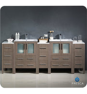 Fresca Torino Modern Double Sink Bathroom Cabinets w/ Integrated Sinks
