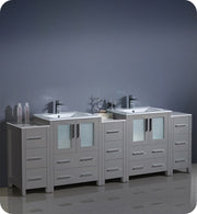 Fresca Torino Modern Double Sink Bathroom Cabinets w/ Integrated Sinks