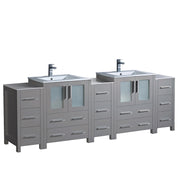 Fresca Torino Modern Double Sink Bathroom Cabinets w/ Integrated Sinks