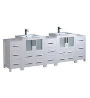 Fresca Torino Modern Double Sink Bathroom Cabinets w/ Integrated Sinks