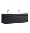 Fresca Largo 57" Black Modern Bathroom Cabinet w/ Integrated Sinks