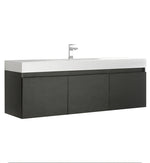 Fresca Mezzo Wall Hung Single Sink Modern Bathroom Cabinet w/ Integrated Sink