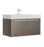 Fresca Vista 36" Gray Oak Modern Bathroom Cabinet w/ Integrated Sink