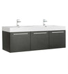 Fresca Vista Wall Hung Double Sink Modern Bathroom Cabinet w/ Integrated Sink