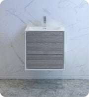 Fresca Catania Wall Hung Modern Bathroom Cabinet w/ Integrated Sink