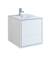 Fresca Catania Wall Hung Modern Bathroom Cabinet w/ Integrated Sink