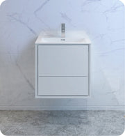 Fresca Catania Wall Hung Modern Bathroom Cabinet w/ Integrated Sink