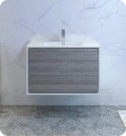 Fresca Catania Wall Hung Modern Bathroom Cabinet w/ Integrated Sink