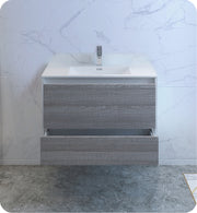 Fresca Catania Wall Hung Modern Bathroom Cabinet w/ Integrated Sink