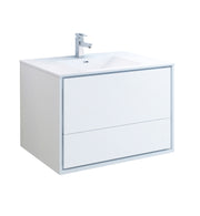 Fresca Catania Wall Hung Modern Bathroom Cabinet w/ Integrated Sink