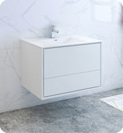Fresca Catania Wall Hung Modern Bathroom Cabinet w/ Integrated Sink