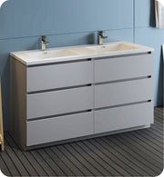 Fresca Lazzaro Free Standing Modern Bathroom Cabinet w/ Integrated Double Sink