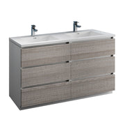 Fresca Lazzaro Free Standing Modern Bathroom Cabinet w/ Integrated Double Sink