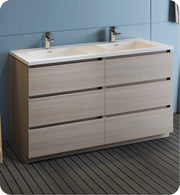Fresca Lazzaro Free Standing Modern Bathroom Cabinet w/ Integrated Double Sink