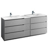 Fresca Lazzaro Free Standing Double Sink Modern Bathroom Cabinet w/ Integrated Sinks