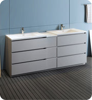 Fresca Lazzaro Free Standing Double Sink Modern Bathroom Cabinet w/ Integrated Sinks