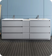 Fresca Lazzaro Free Standing Double Sink Modern Bathroom Cabinet w/ Integrated Sinks