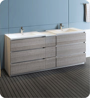 Fresca Lazzaro Free Standing Double Sink Modern Bathroom Cabinet w/ Integrated Sinks