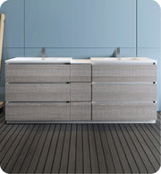 Fresca Lazzaro Free Standing Double Sink Modern Bathroom Cabinet w/ Integrated Sinks