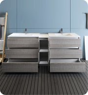 Fresca Lazzaro Free Standing Double Sink Modern Bathroom Cabinet w/ Integrated Sinks