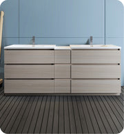 Fresca Lazzaro Free Standing Double Sink Modern Bathroom Cabinet w/ Integrated Sinks