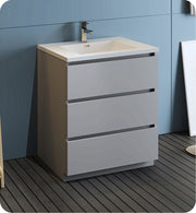 Fresca Lazzaro Free Standing Modern Bathroom Cabinet w/ Integrated Sink