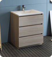 Fresca Lazzaro Free Standing Modern Bathroom Cabinet w/ Integrated Sink