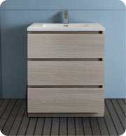 Fresca Lazzaro Free Standing Modern Bathroom Cabinet w/ Integrated Sink