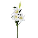 Vickerman FD190577 36" Artificial White & Yellow Real Touch Lily Spray, Pack of 2