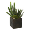 Vickerman FE172401-2 8" Artificial Green Succulent Arrangement, Pack of 2