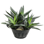 Vickerman FE180801 10" Artificial Green Succulent in Galvanized Pot